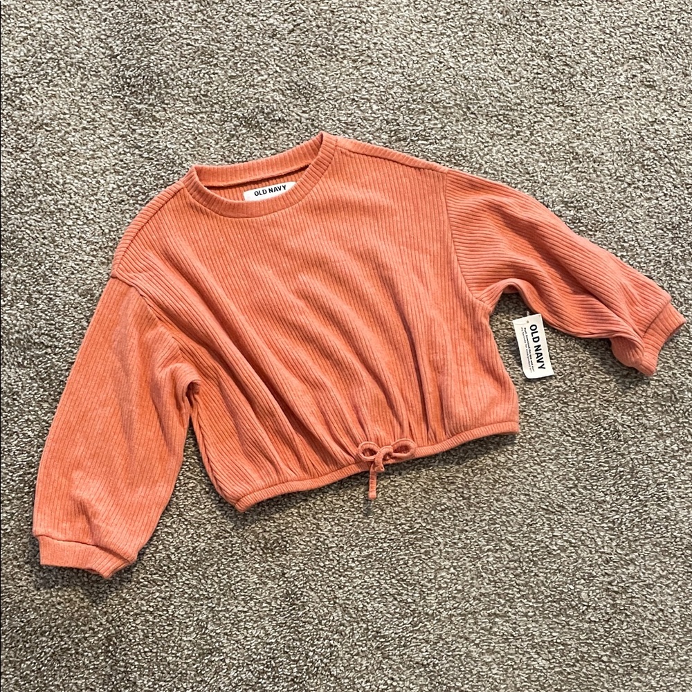 Old Navy Coral Ribbed Knit Top 3T (NEW)
